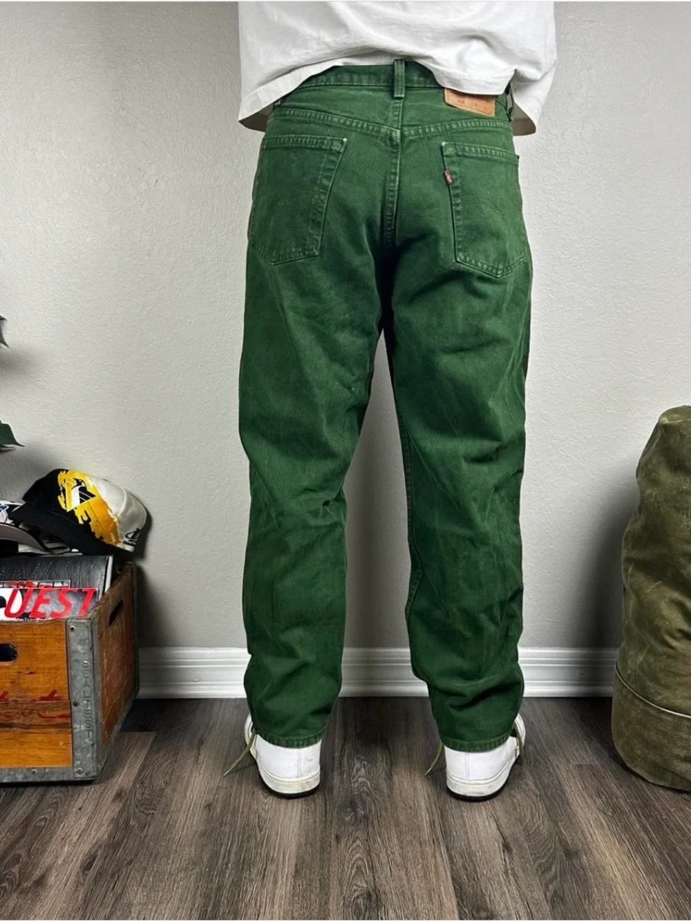 Men's Vintage Levi’s 554 Jeans Green - Picture 3 of 7